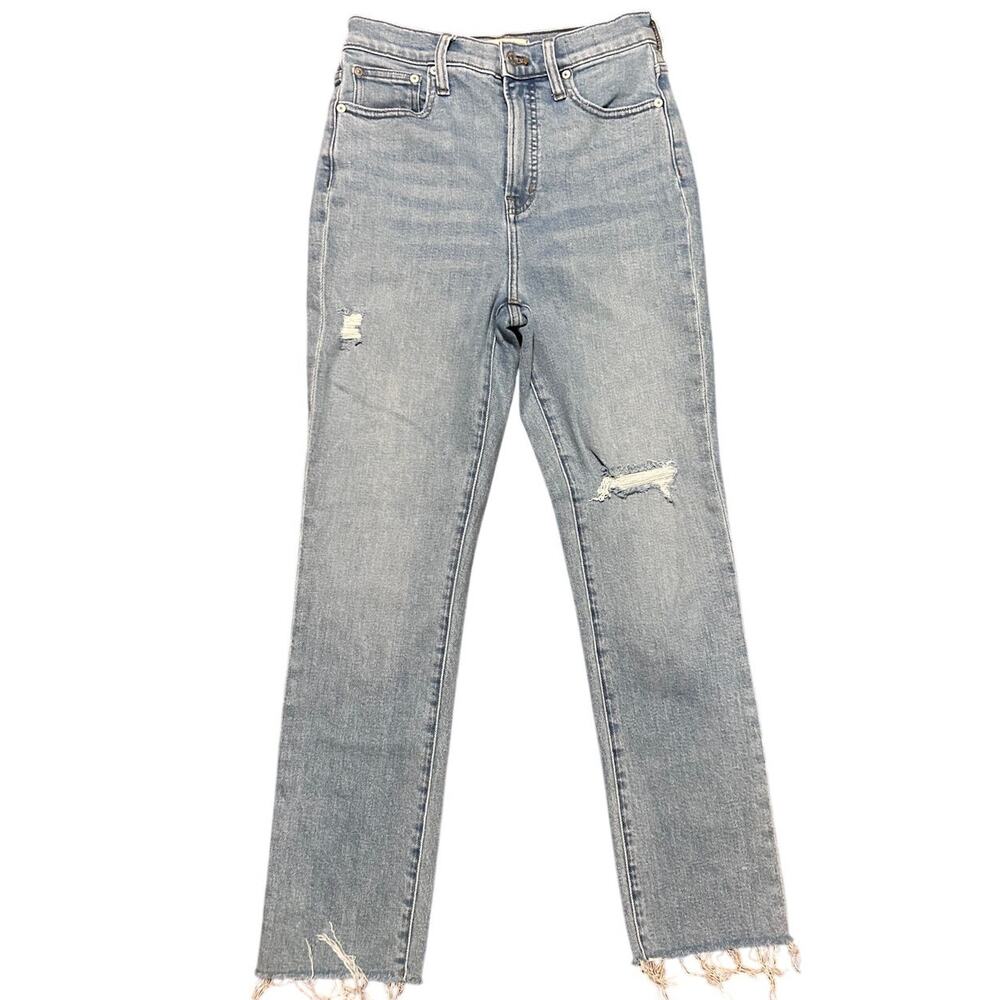 Madewell | Perfect Vintage Jean High Rise Light Wash Distressed Raw Hem Size 26